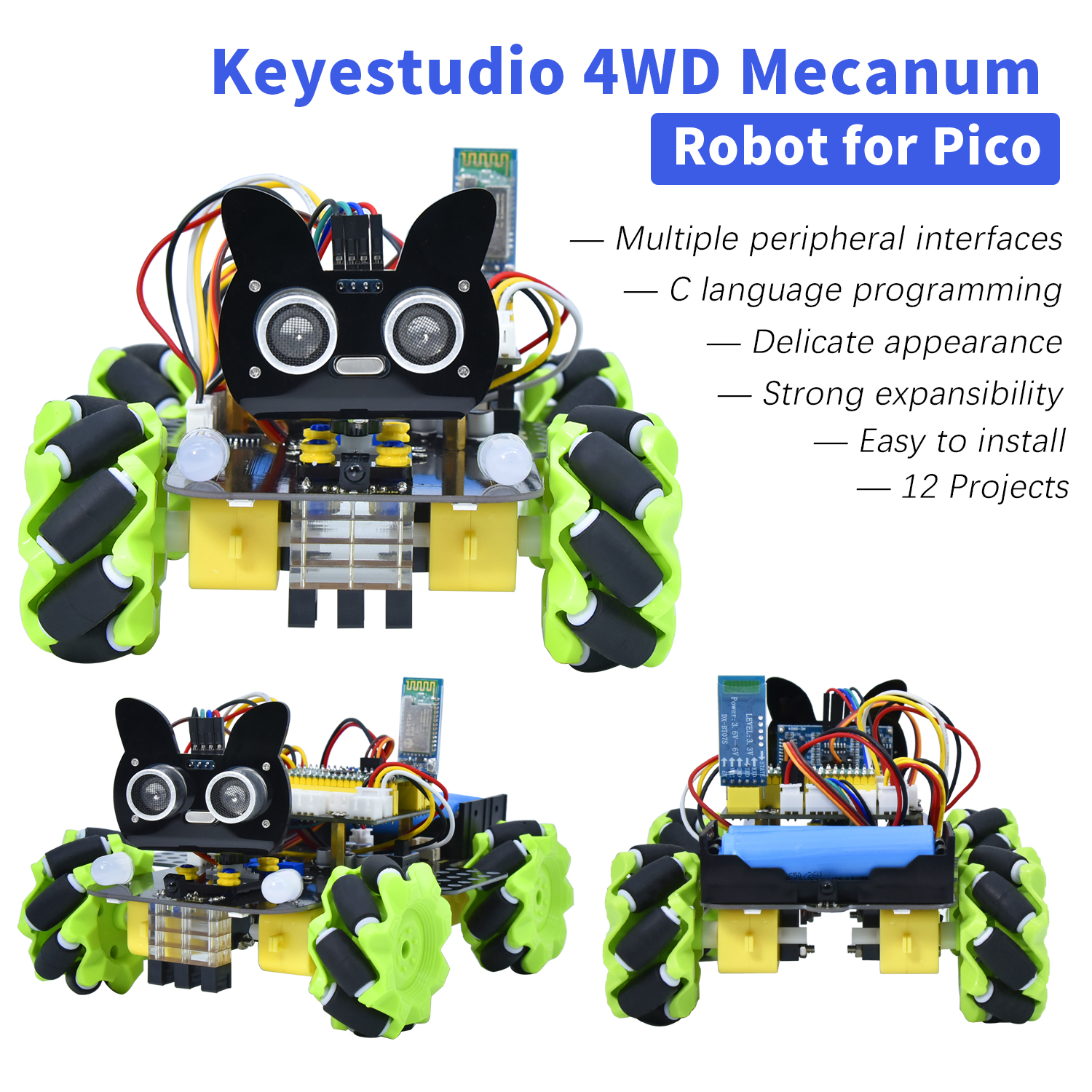 Smart Home Kit For Arduino - Keyestudio 4WD Raspberry Pi Pico Robot