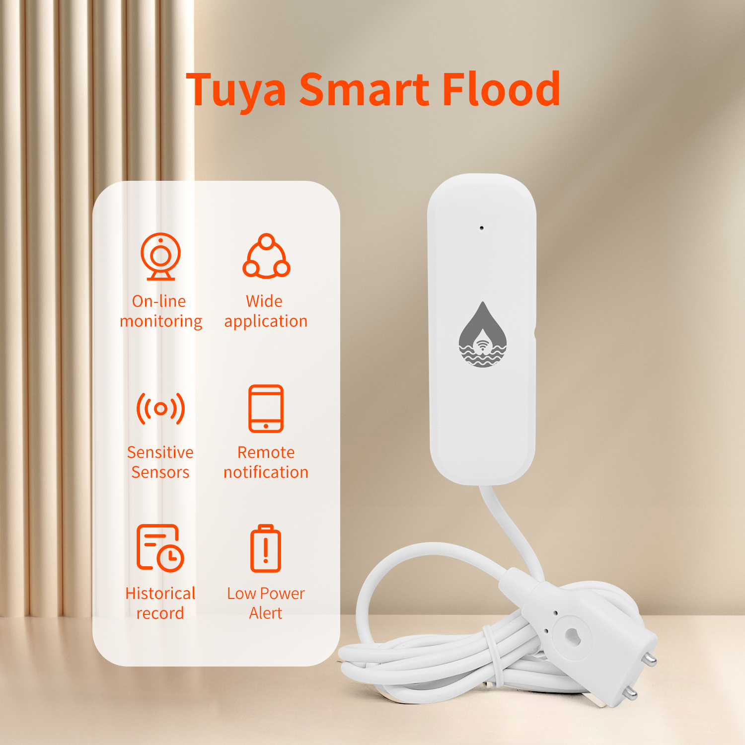 Wifi Water Leak Detector - YFK Tuya WiFi Water Leakage Sensor