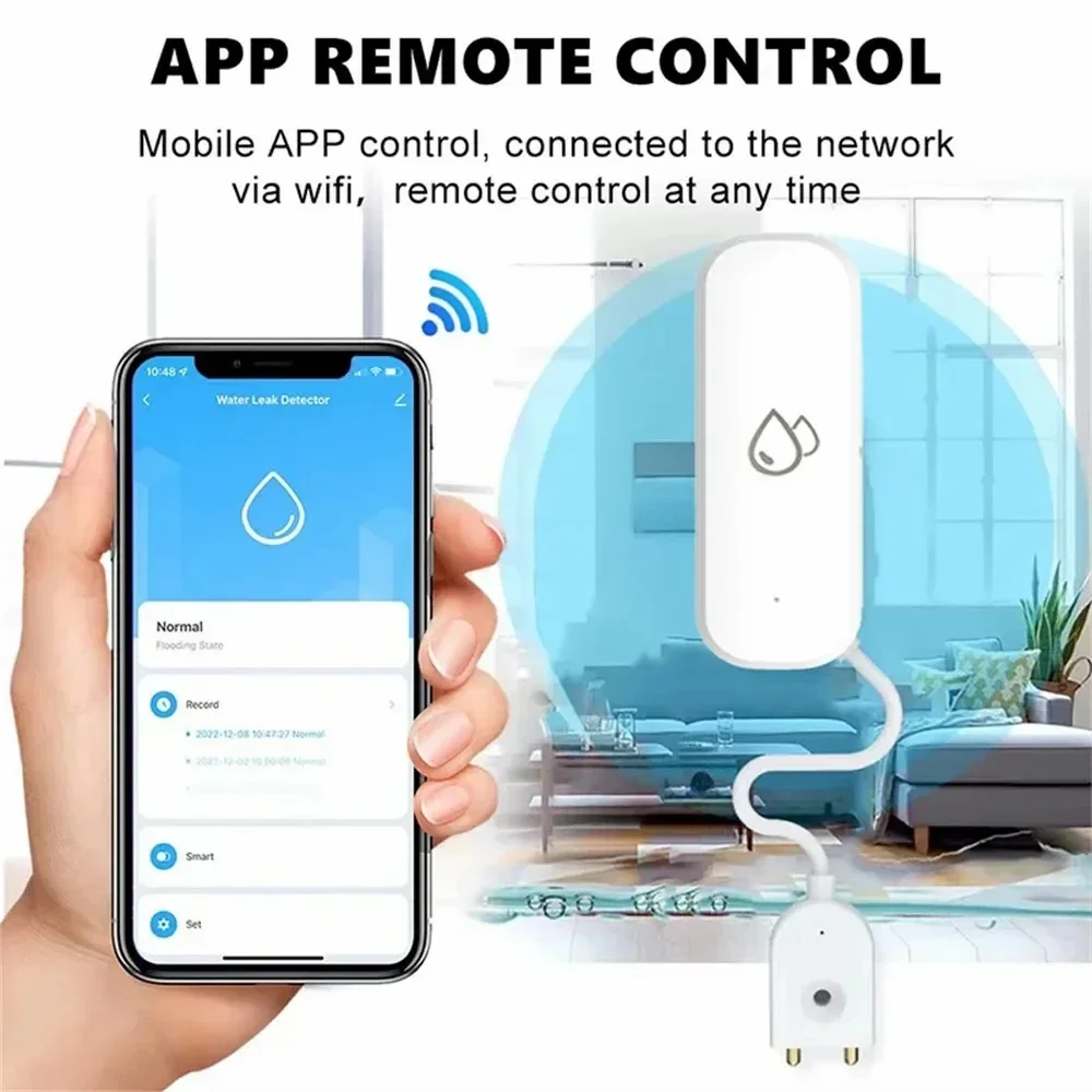 Wifi Water Leak Detector - Tuya WiFi Water Sensor Leakage Alarm