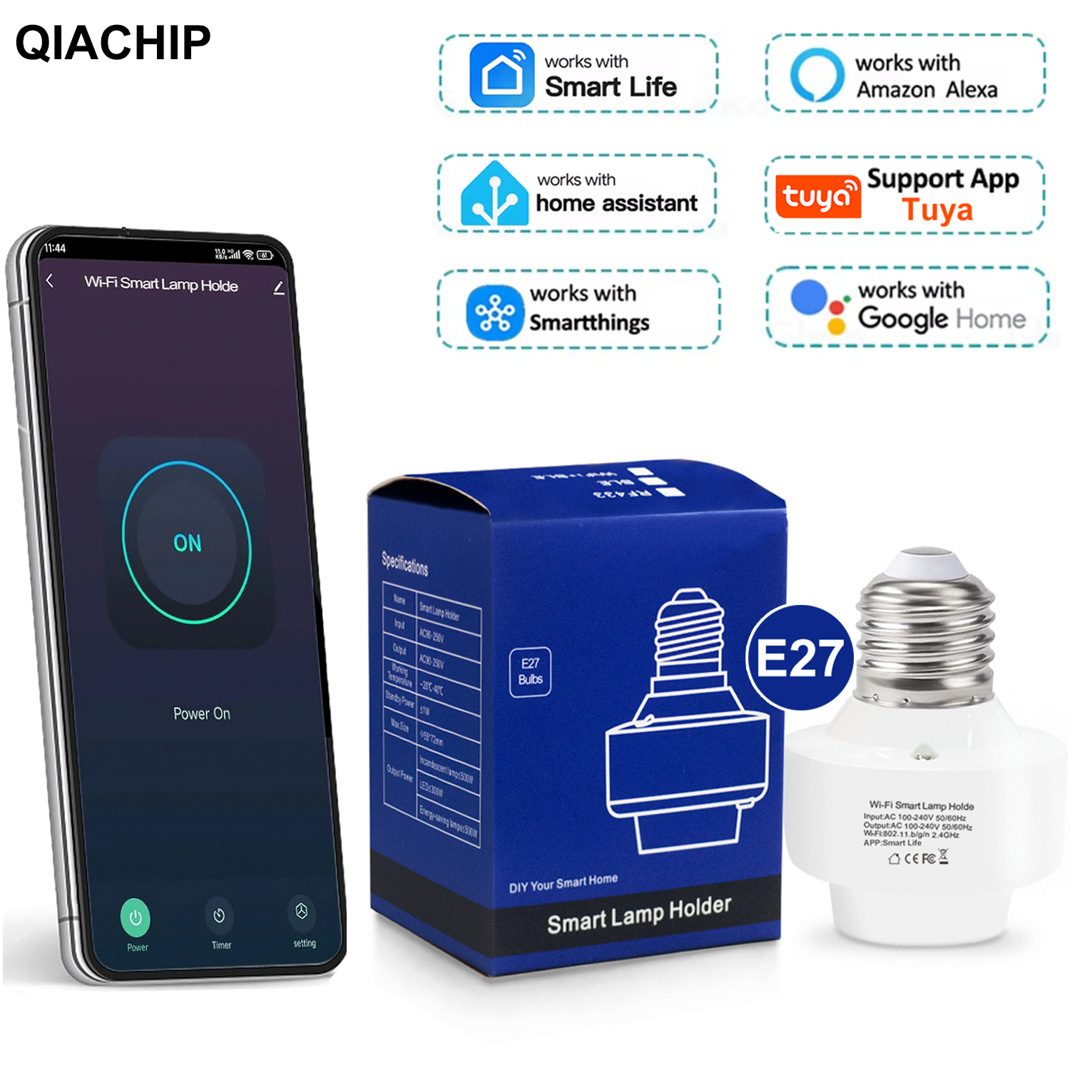 Smart Bulb - Tuya Smart E27 Socket Switch APP