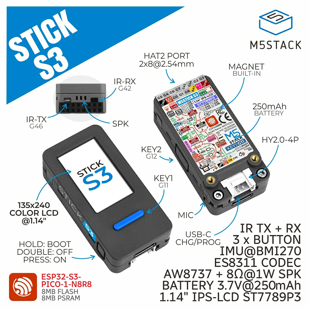 M5Stack M5StickS3 ESP32-S3 IoT – Smart Home Monitoring recenzja i cena