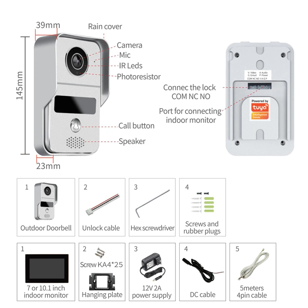 Door Intercom Doorbell, 10.1 I – Wifi Doorbell Camera recenzja i cena