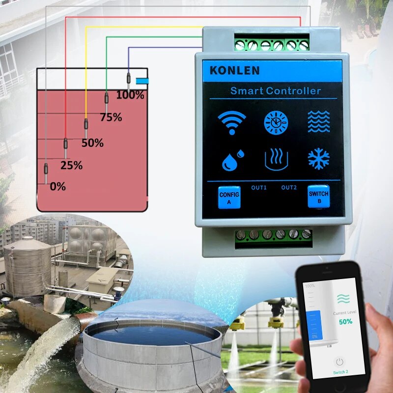 KONLEN Tuya Water Level Sensor – Wifi Water Leak Detector recenzja i cena