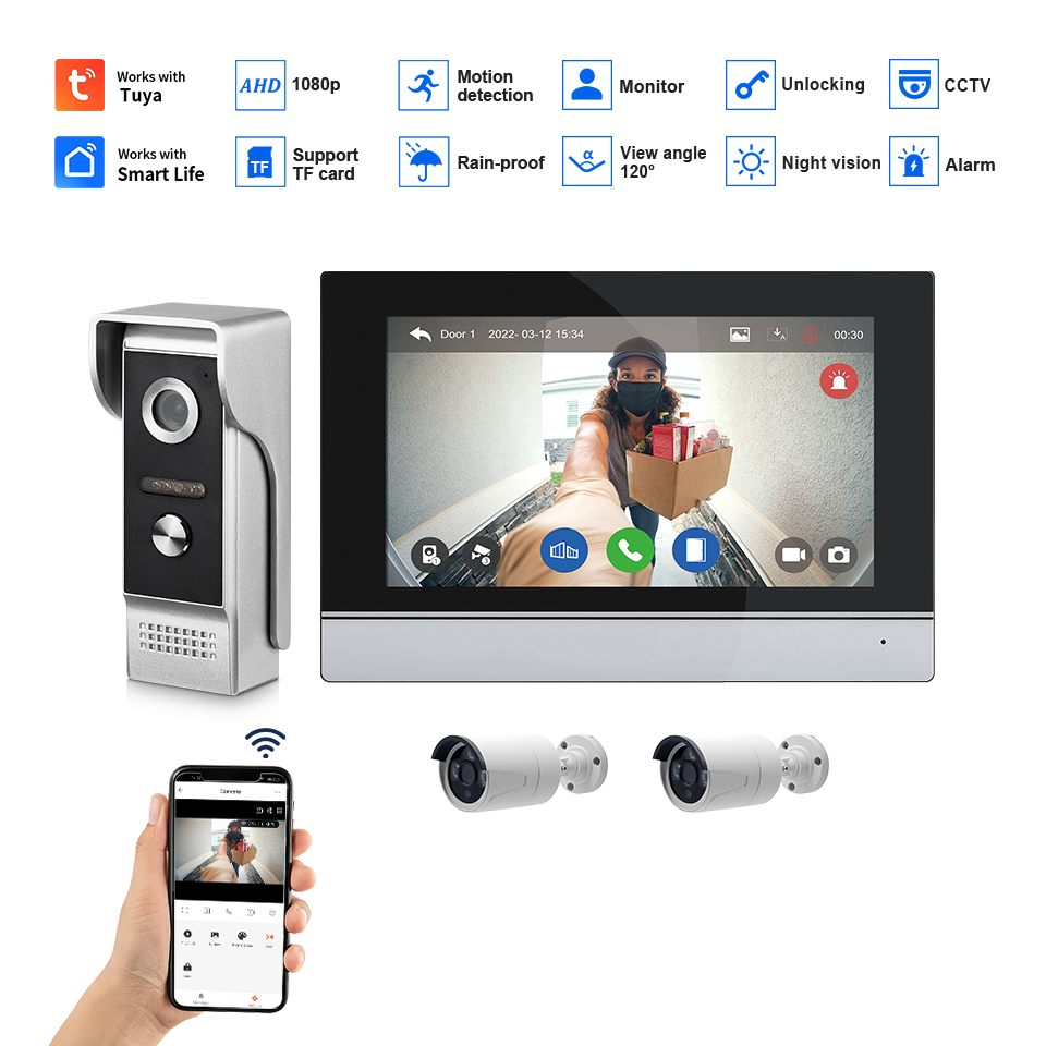 7Inch IPS Screen 2MP  Tuya Rem – Wifi Doorbell Camera recenzja i cena